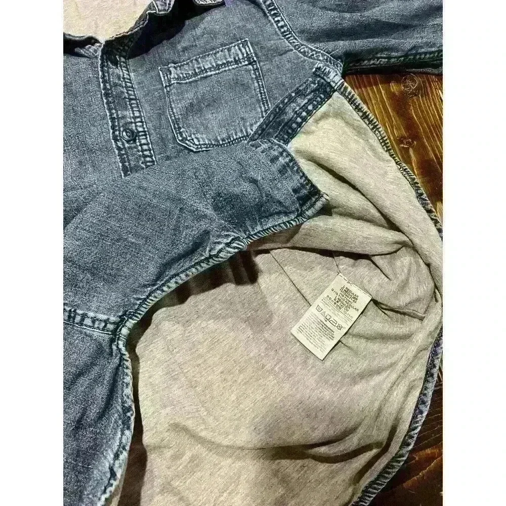 Gap Kids Denim Button Jacket Sz Large Lined 100% Cotton Medium Wash Unisex